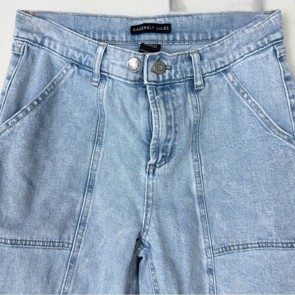 Sincerely Jules High Rise Straight Leg Jeans Size 5/27 Light Wash - Picture 3 of 8